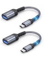 JSAUX USB C to Adapter 3.0 [2 Pack], Type C OTG Adapter-Grey Grey picture