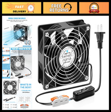 120mm Industrial Case Fan - 120x120x38mm Dual Ball Bearing AC Cooling Fan, 110V- picture