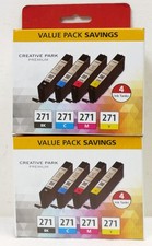2 x Genuine Canon CLI-271  Black Cyan Magenta Yellow Cartridge - Value Packs NEW picture