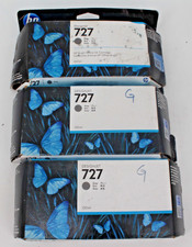 3x HP 727 130-ml Gray DesignJet Ink Cartridge, B3P24A Exp July 2017 picture