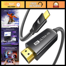 USB C to HDMI 2.1 Cable 8K 60Hz, Gold-Plated, 4K 240Hz, 48Gbps, Type C, 6FT picture