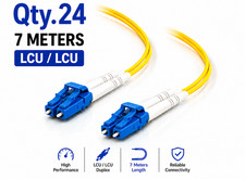 (24) 7 Meter LC/UPC - LC/UPC Duplex Fiber Patch Jumper OS2 SMF Singlemode Cable picture