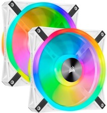 Corsair iCUE QL140 RGB 140mm White PWM Fan Dual Kit w/ Lighting Node CORE picture
