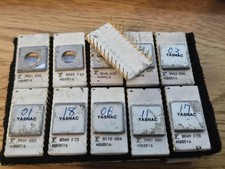 4 Retro Vintage IC Fujitsu Intel C2716 Ceramic White Gold EPROM PROM Clean 1979 picture