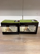 2 Genuine Lexmark C540A1KG Black Toner Cartridge - NEW SEALED picture