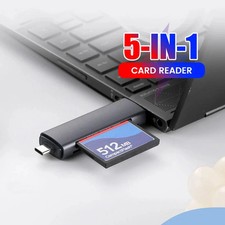 5-IN-1 Multi Functional USB 2.0 Card Reader CF SD TF Memory Flash Drive - Black picture