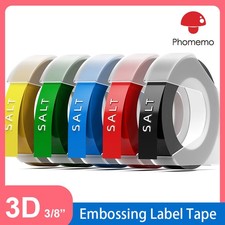 Label Replace for Dymo 3D Plastic Embossing Tape Xpress Label Maker 3/8