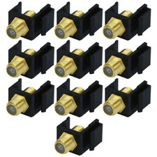 10x F-Type Female to Female Coax Coaxial Cable Keystone Jack Snap-In Insert picture