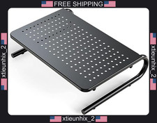 Steel Monitor Stand with Ventilation Holes, 14.57x9.25 Inches, Black picture