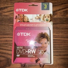 TDK Mini DVD-RW 30 Min Rewritable 3 Pack Camcorder New In Package picture