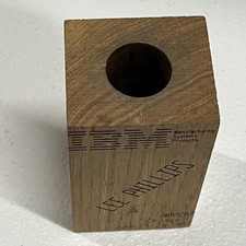 Vintage 1987 IBM AMS Chicago, IL Machined Printed Pen Holder Lee Phillips picture