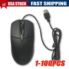 USB 2.0 Optical Wired Scroll Wheel Mouse PC Laptop Notebook Desktop Black Lot picture