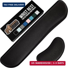 GORILLA GRIP Memory Foam Wrist Rest for Computer Keyboard, 2 Piece Black picture