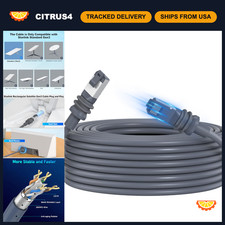 100FT High-Speed Waterproof Ethernet Cable for Starlink Gen 3/4/5 - 26AWG Extens picture
