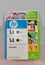 Hewlett Packard HP Invent Ink Jet Print Cartridge 14 Black Twin Pack Exp. 2/2009 picture