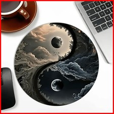 Yin Yang fenfshui Mouse Pad Round Desk Mat with Non-Slip Desk Mat Gaming picture