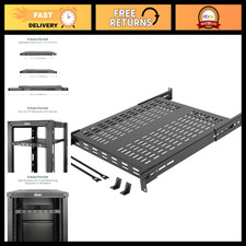 Vented 1U 4-Post Server Rack Shelf, Adjustable 13.5-31.8
