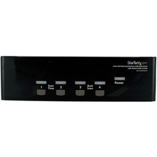 StarTech 4 Port DVI VGA Dual Monitor KVM Switch with Audio & USB Hub, TAA picture