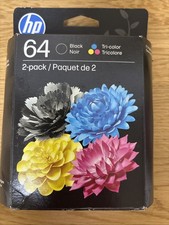 HP 64 Black/Tri-Color Ink Cartridges 2-Pack - EXP. 01/2028 - NEW IN BOX picture
