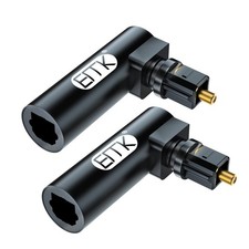 EMK Optical Audio 1.2 inches, 90 Degree Adapter 2-Pack Black picture