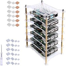 GeeekPi 6-Layers Cluster Case Rack Case with Heatsinks Stackable Enclosure fo... picture