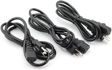 3-Pack Desktop Monitor Computer Universal 5 Feet AC Power Cord Cable picture