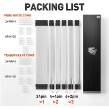 Pro Power Supply Cable Extension Kit - White, Dual EPS, 30cm picture
