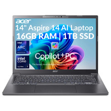 Acer Aspire 14 AI Laptop IntelCoreUltra7 256V+ARC 16GB RAM 1TB SSD Refurbished picture