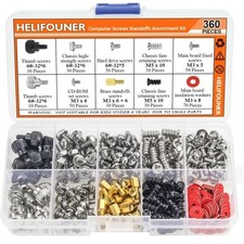 PC Computer Screws Standoffs Set Kit 360 Pieces Hard Drive Motherboard Case Fan picture