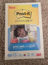 Brand NEW 3M Post-it Picture Paper Print Peel And Stick 65 Sheets Semi Gloss NIP picture