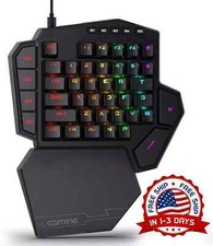 Teclado Mecánico Para Juegos RGB Con Una Sola Mano 42 Teclas Tipo C Negro US NEW picture