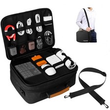 Extra Large Electronics Organizer Travel Case, Cable Organizer Bag With Shoulder picture