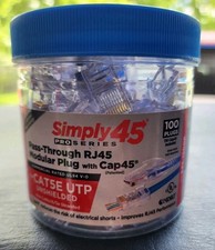Simply45 ProSeries Cat5e Unshielded PassThrough RJ45 Modular Plugs/Cap45 - 100PK picture