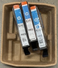 Genuine HP 902 Lot Of 3 Ink Cartridges Cyan / XL picture