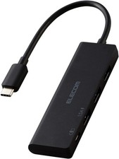 Elecom U3HC-H040PBK USB Hub  4-in-1 USB-C Connection  3 USB-A  1 USB-C  Charging picture