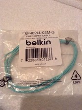 NEW Belkin F2F402LL-02M-G Fiber Optic Duplex Patch Cable Network 2m 10GB Aqua LC picture