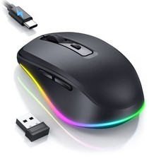 PEIOUS Wireless Mouse Jiggler - LED Mice with Build-in Black picture