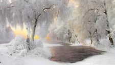 Landscape photography finland snow ice winter river Custom Gaming Mat Desk picture