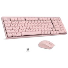 Wireless Keyboard and Combo, 2.4Ghz Cordless Mechanical Keyboard and Silent f... picture