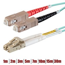 1-30M LC UPC to SC UPC Fiber Optic 50/125 Duplex Multi Mode Optical Patch Cable picture