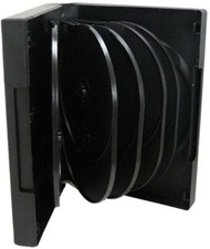 10 PK Maxtek Black 12 Disc DVD Cases with 5 Flip Trays and Outter Clear Sleeve picture