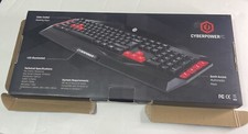 Cyberpower Pc Gaming Keyboard Multimedia USB Tested Open Box Black picture