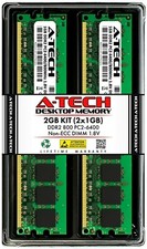 A-Tech 2GB 2 x 1GB PC2-6400 Desktop DDR2 800 MHz DIMM 240-Pin Non-ECC Memory RAM picture