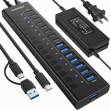 16-Port USB Hub, 10Gbps, 8 USB-A 3.2 + 8 USB-C 3.2 picture