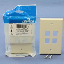 Leviton 41080-4AP Almond 1-Gang 4-Port Unbreakable Nylon Wallplate Cover 2pcs picture