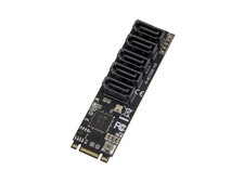 IO CREST Internal 5 Port Non-RAID SATA III 6GB/s M.2 B+M Key Adapter Card picture