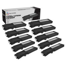 LD 10PK 331-8429 W8D60 Black Laser Toner Cartridge for Dell C3760 C3760dn C3765d picture