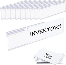 50PCS Basket Bin Labels Clip On, Clear Plastic Label Holders for Storage Bins, W picture
