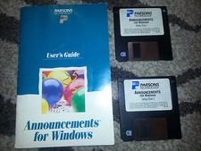 ANNOUNCEMENTS FOR WINDOWS Computer 3.5 Floppy Disk CLIP ART COMPLETE Cards etc. picture