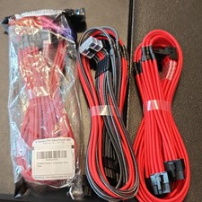 CableMod E-Series Pro ModMesh 90° Sleeved 16 Pin to Quad 8 Pin Cable Red 60cm picture